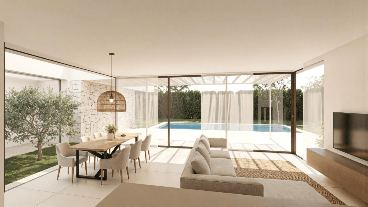Villa de obra nueva a un paso de la ciudad.