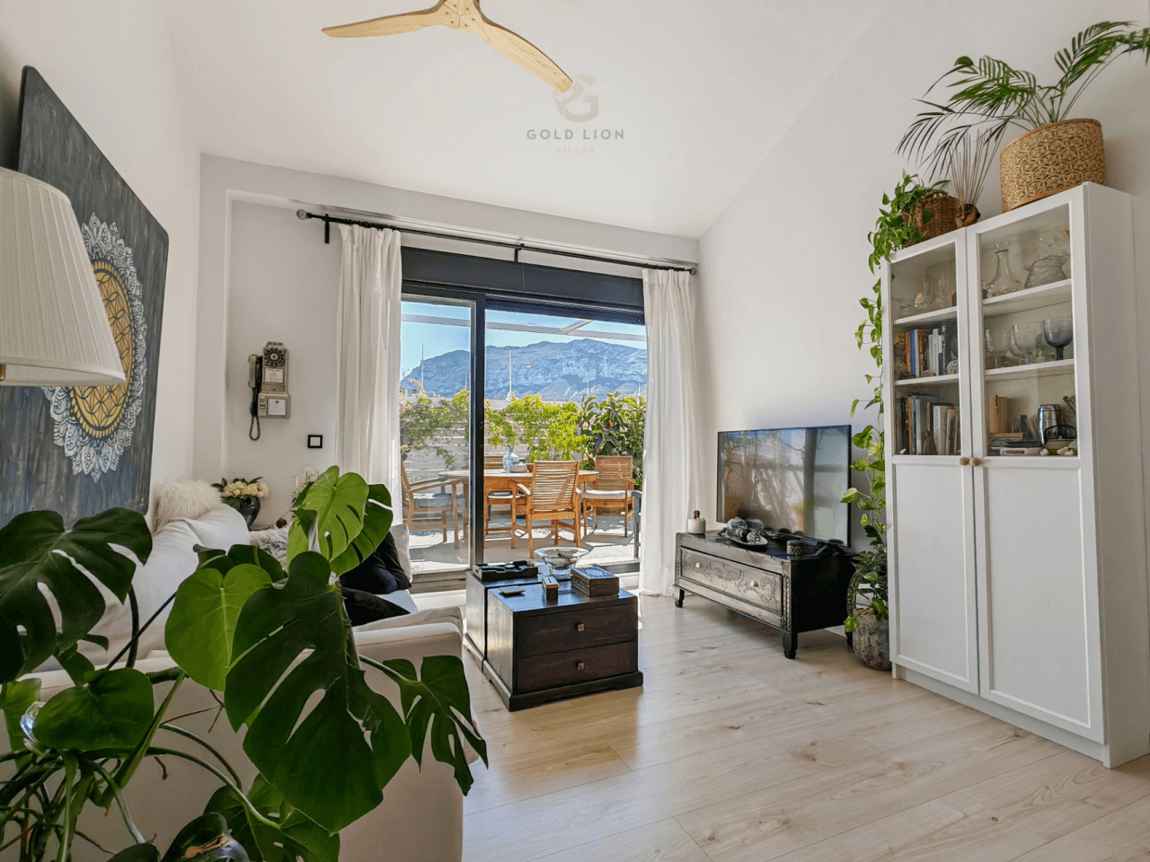 Penthouse for sale with a south orientation and unobstructed views of the park and the mountains.