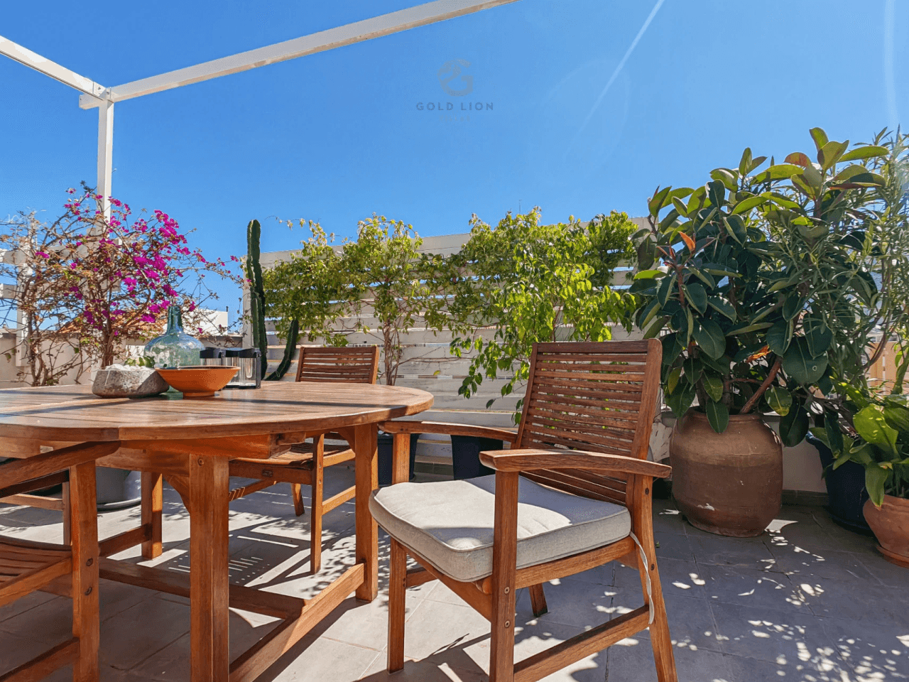 Penthouse for sale with a south orientation and unobstructed views of the park and the mountains.